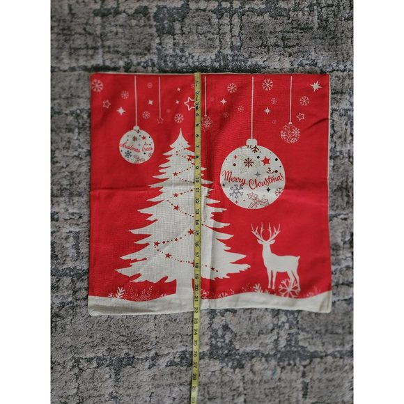 Set Of 4 Home Decoration Red White Holiday Christmas Pillowcases, 22.25" W X 22" - Picture 7 of 13
